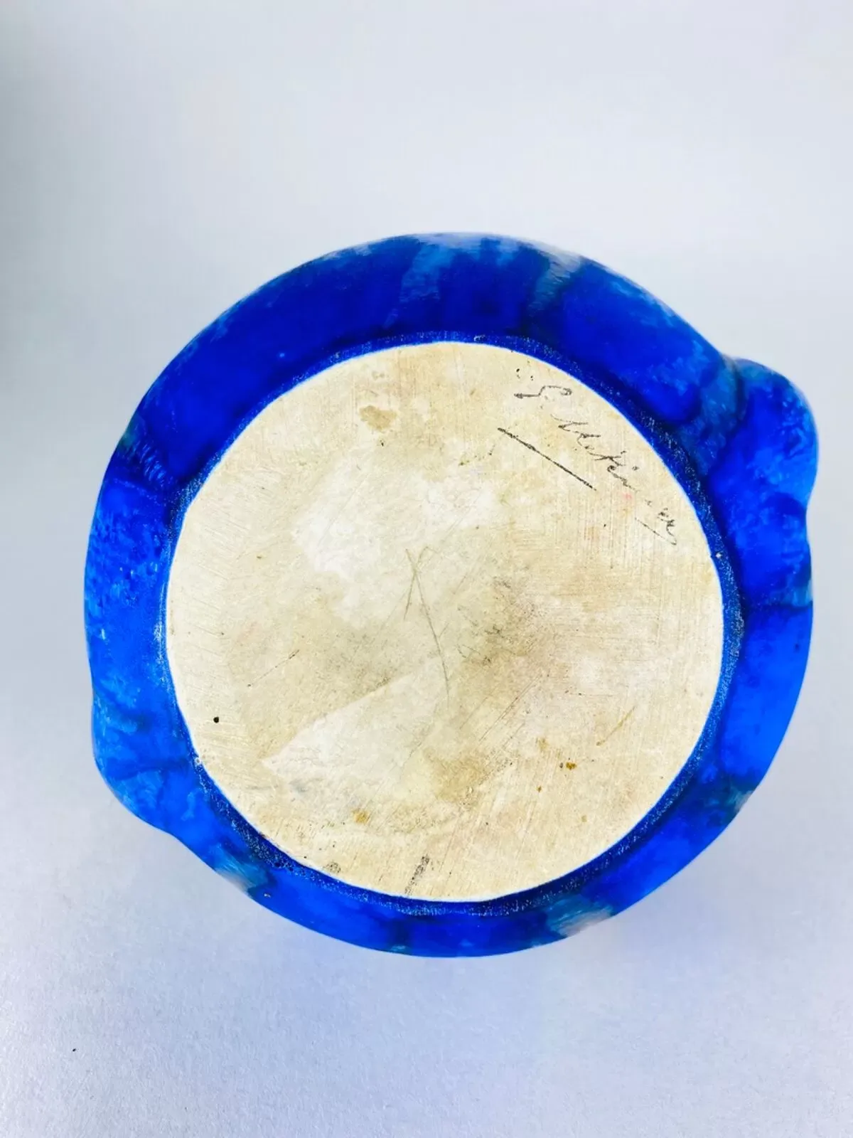 Illustration numéro 5 du produit Vase Boule Gilbert Méténier bleu Gannat