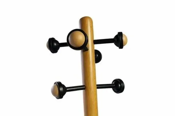 Illustration numéro 5 du produit Porte-manteau Unilux vintage – métal noir et bois – design années 80/90