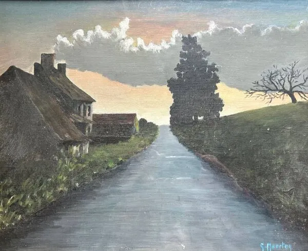 Illustration numéro 5 du produit Chaumière de Flandre, Huile sur carton, G. Maerten XXe