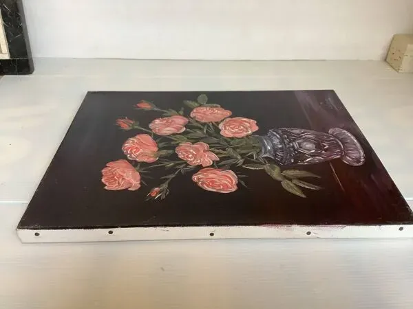 Illustration numéro 5 du produit Tableau bouquet de rosesn huile sur toile signée