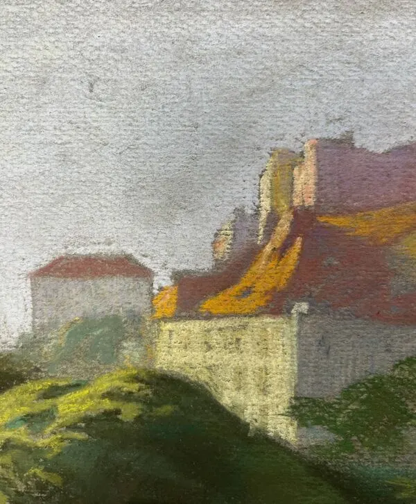 Illustration numéro 5 du produit Tableau étude Pastel Ed. Pannetier (1884-1965) Ville et château