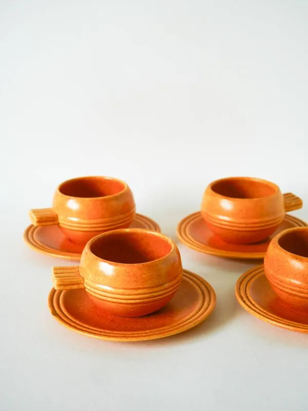 Illustration numéro 5 du produit Paire de déjeuners en grès, Made in France, 1970