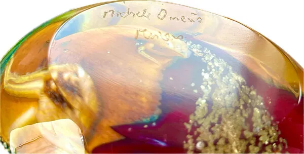 Illustration numéro 5 du produit Vase Murano Sommerso OBALL Signé & Étiqueté Or 24k H30cm 2,5kg Neuf