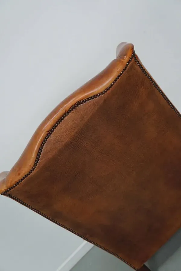 Illustration numéro 5 du produit Fauteuil vintage hollandais en cuir cognac