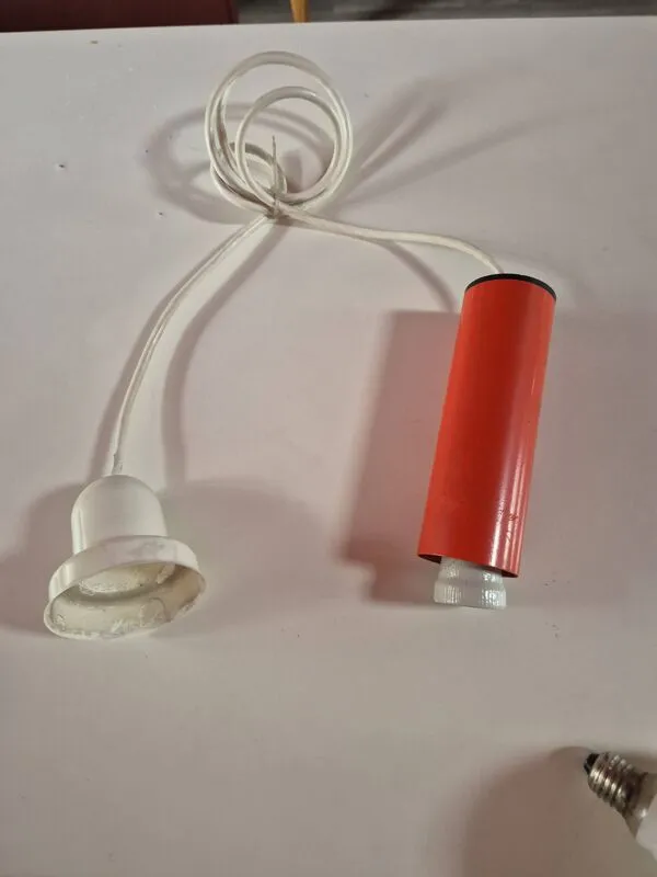 Illustration numéro 5 du produit Suspension Tube Vintage Orange - Design Années 70 - Space Age