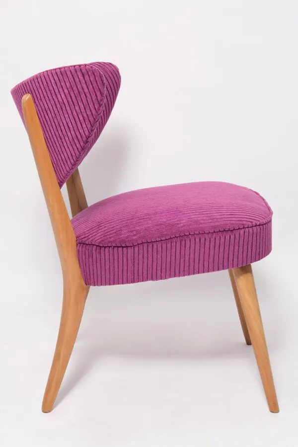 Illustration numéro 5 du produit Fauteuil Club Violet en Velours Milieu du Siècle, Europe, 1960s