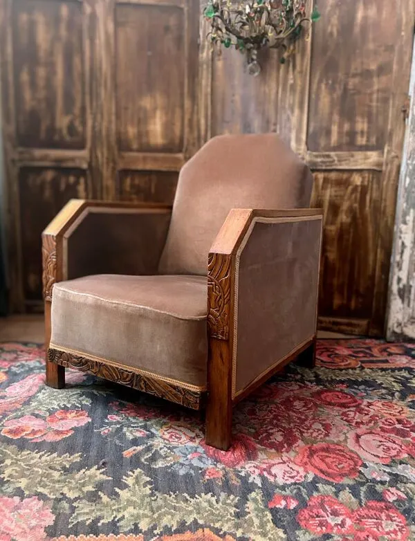 Illustration numéro 5 du produit Paire de fauteuils club Art déco, rénovés