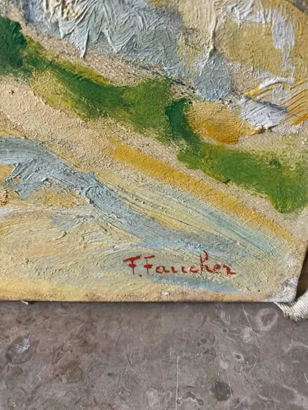 Illustration numéro 5 du produit Paysage de village signé Faucher