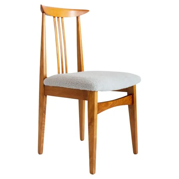 Illustration numéro 5 du produit Chaise en lin bouclé du milieu du siècle, conçu par M. Zielinski, Europe, années 1960
