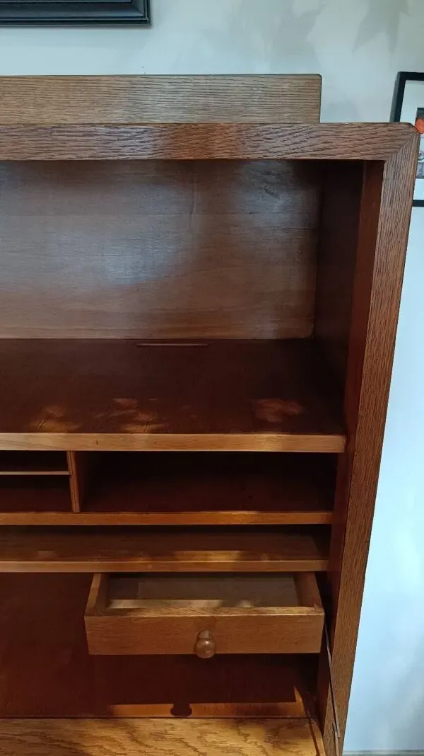 Illustration numéro 5 du produit Meuble secrétaire École d'Amsterdam art déco signé Eshuis &co