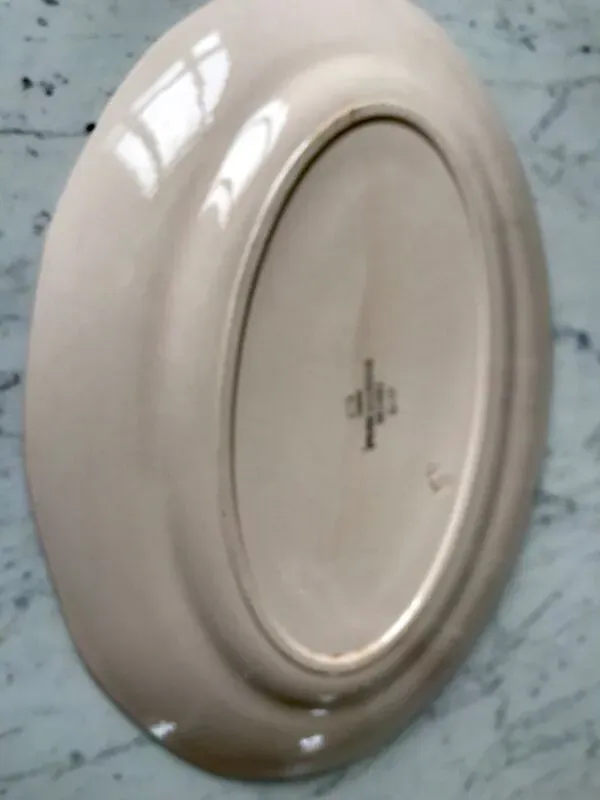 Illustration numéro 5 du produit Plat ovale rose pâle et fleurs digoin sarreguemines années 30-40