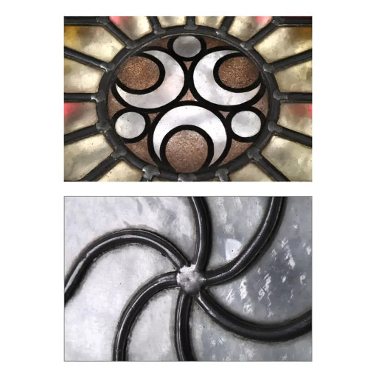 Illustration numéro 5 du produit Fenêtres grillagées à vitraux colorés