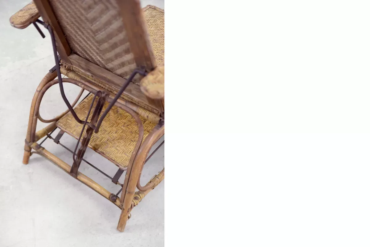 Illustration numéro 5 du produit Fauteuil en rotin Bauhaus avec ottoman par Erich Dieckmann, 1930