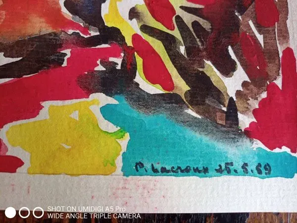 Illustration numéro 5 du produit Gouache sur papier de 1989, Pierre Lacroux (1909- 1993)