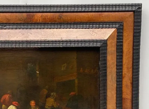 Illustration numéro 5 du produit Huile sur panneau scène d'intérieur hollandais école flamande XIXe