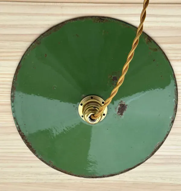 Illustration numéro 5 du produit Paire de suspensions en tôle émaillée verte