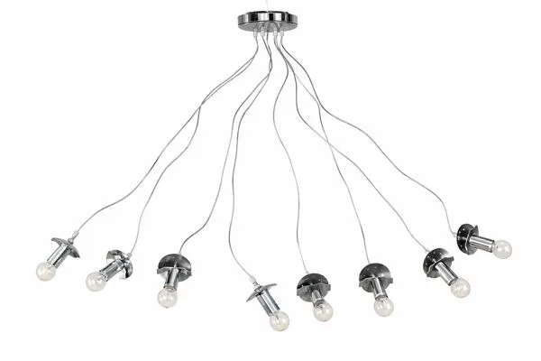 Illustration numéro 5 du produit Suspension vintage années 70 – 8 lumières – métal chromé