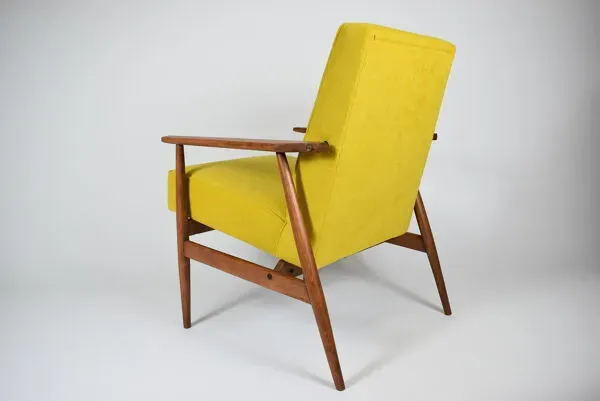 Illustration numéro 5 du produit Fauteuil d’origine « FOX », designer Henry Lis, années 1970, entièrement restauré, jaune