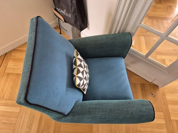 Illustration numéro 5 du produit Fauteuil club bleu canard