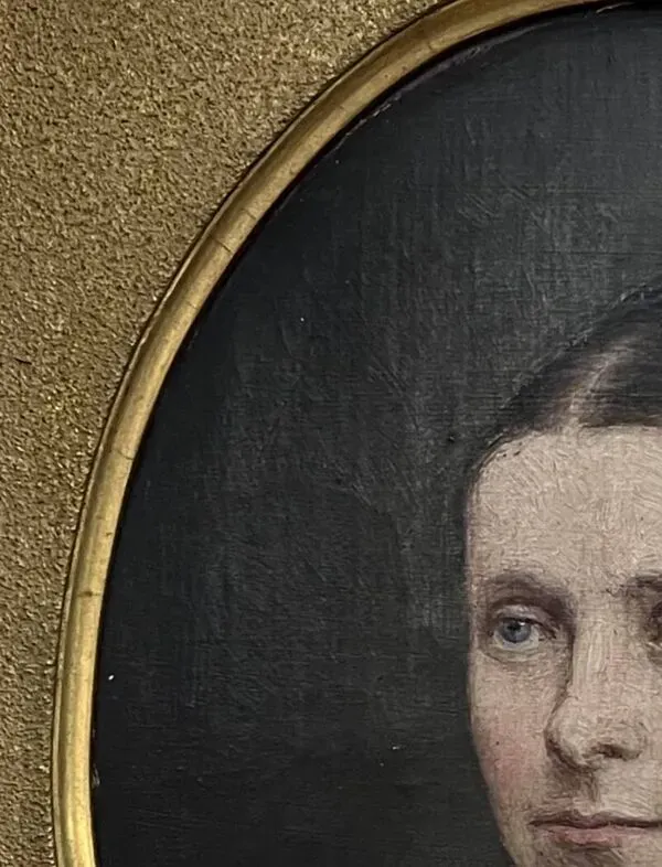 Illustration numéro 5 du produit Portrait, huile sur toile jeune femme, signé Louis Joseph Digout, XIXème s.