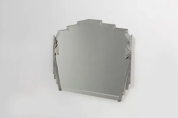 Illustration numéro 5 du produit Miroir mural Art Déco avec étiquette Emiel Matthijssens, Belgique vers 1920