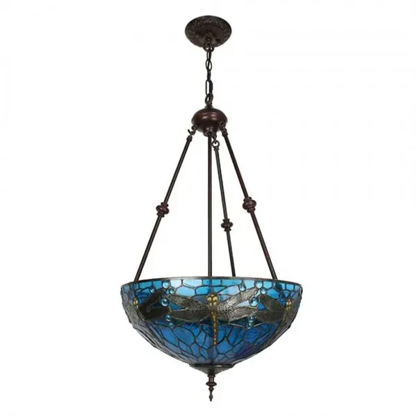 Illustration numéro 5 du produit Lampe à suspension Tiffany Libelle lampe à suspension moyenne
