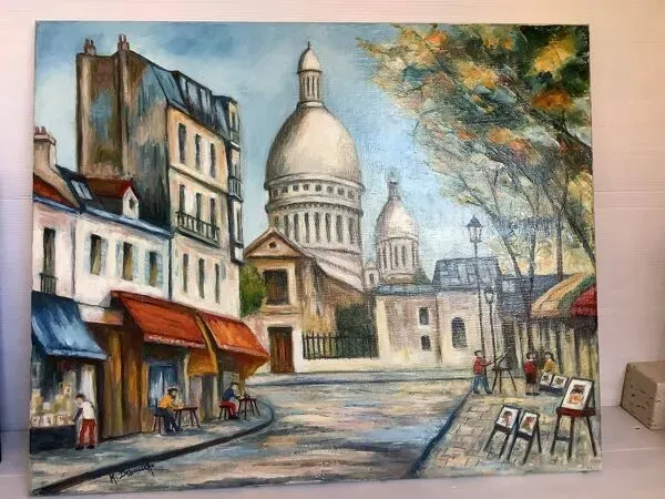 Illustration numéro 5 du produit Tableau vue de Paris huile sur toile signée