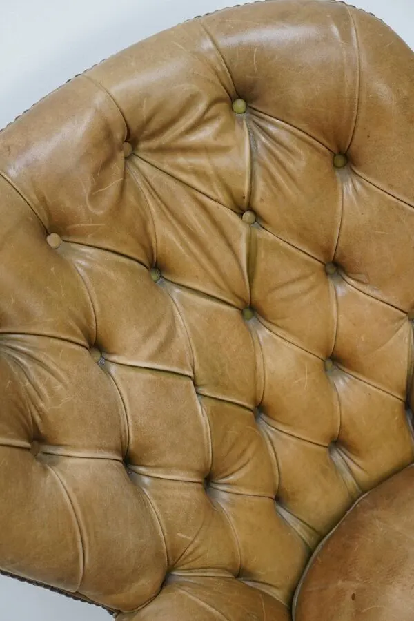 Illustration numéro 5 du produit Fauteuil club néerlandais vintage en cuir couleur cognac
