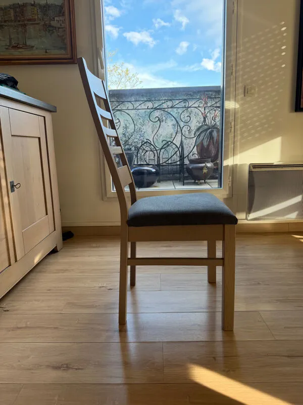 Illustration numéro 5 du produit 1 lot de 6 chaises en chêne