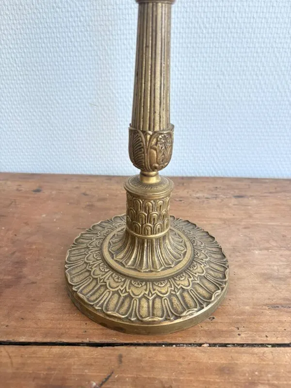 Illustration numéro 5 du produit Lampe Table Art Nouveau Laiton Doré Tulipe Verre Marmoréen Ecole Nancy