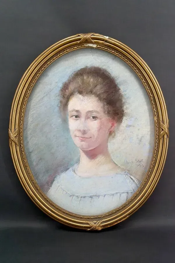 Illustration numéro 5 du produit Portrait de jeune fille, Par Céline-Alice Winter-Schahl, Pastel,1919