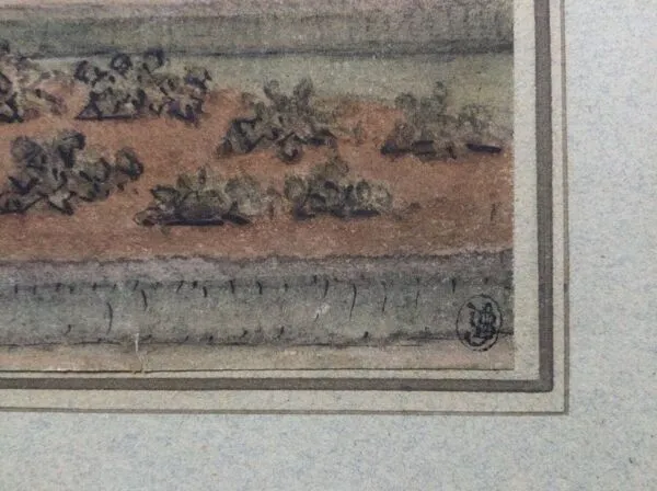 Illustration numéro 5 du produit Le jardin de l’abbaye.Aquarelle XIXe monogrammée