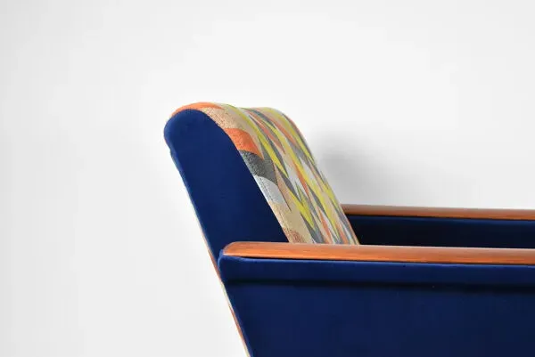 Illustration numéro 5 du produit Fauteuil du milieu du siècle 1960 velours bleu
