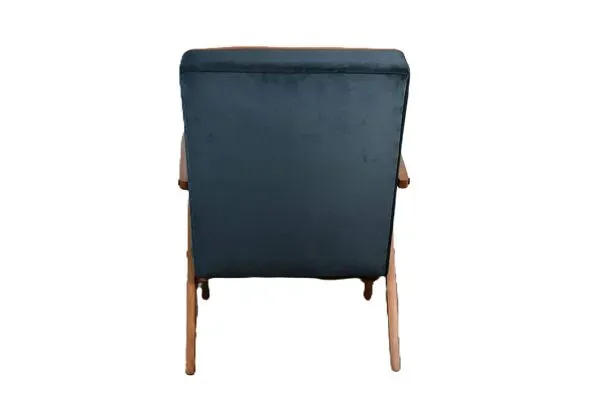 Illustration numéro 5 du produit Chaise compas restaurée, tissu jaune canari, fil orange, teck, 1960