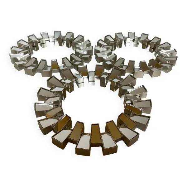 Illustration numéro 5 du produit Trio de miroirs à pareclose argenté