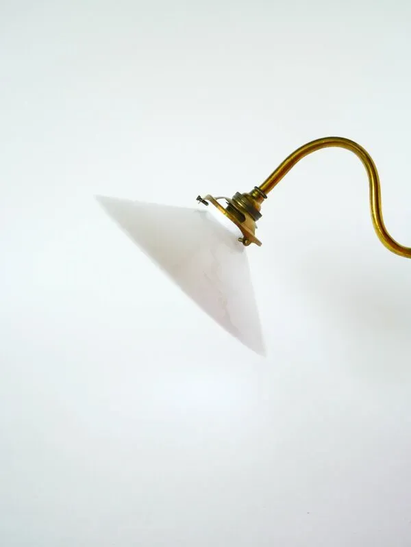 Illustration numéro 5 du produit Applique col de cygne en opaline et laiton, début XXème