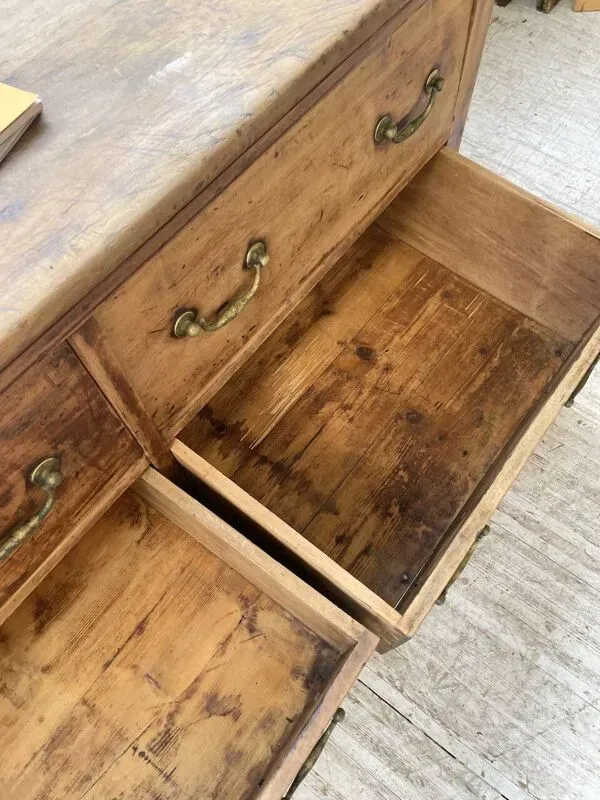 Illustration numéro 5 du produit Meuble de métier de soyeux noyer XXL années 50