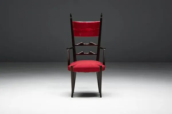 Illustration numéro 5 du produit Chaises de salle à manger à dossier haut par Aldo Tura, Italie, 1962