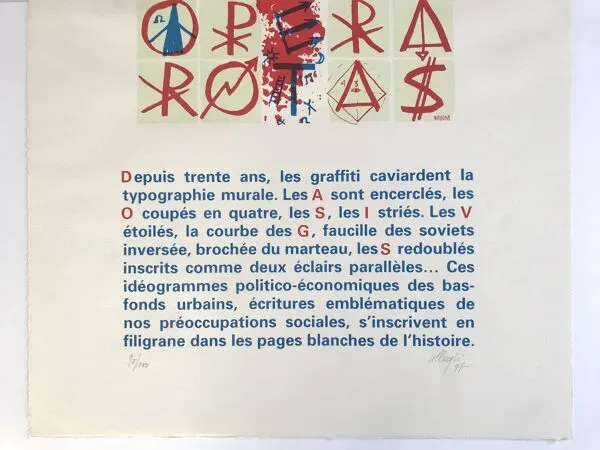 Illustration numéro 5 du produit Sérigraphie originale signée au crayon, Jacques Villegle, Sator, 1997