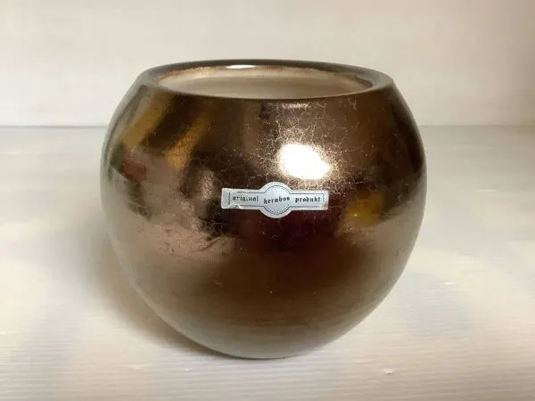 Illustration numéro 5 du produit Petit vase boule céramique craquelée dorée