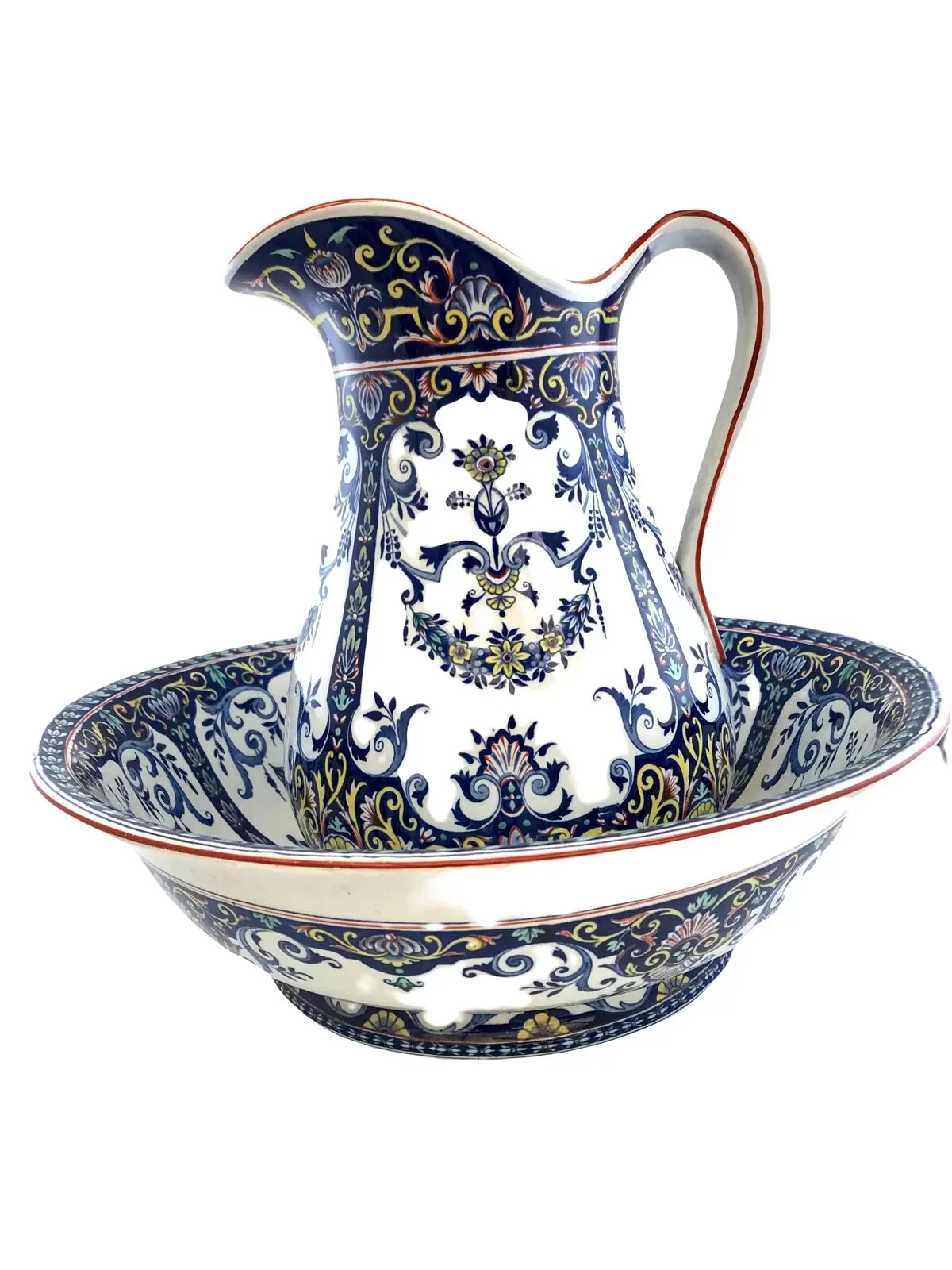 Illustration numéro 5 du produit Ensemble de toilette pichet bassine Rouen  Jules Viellard 19eme