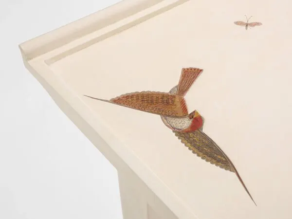 Illustration numéro 5 du produit Maurice Jallot table basse chêne peint à décors d’oiseaux 1930
