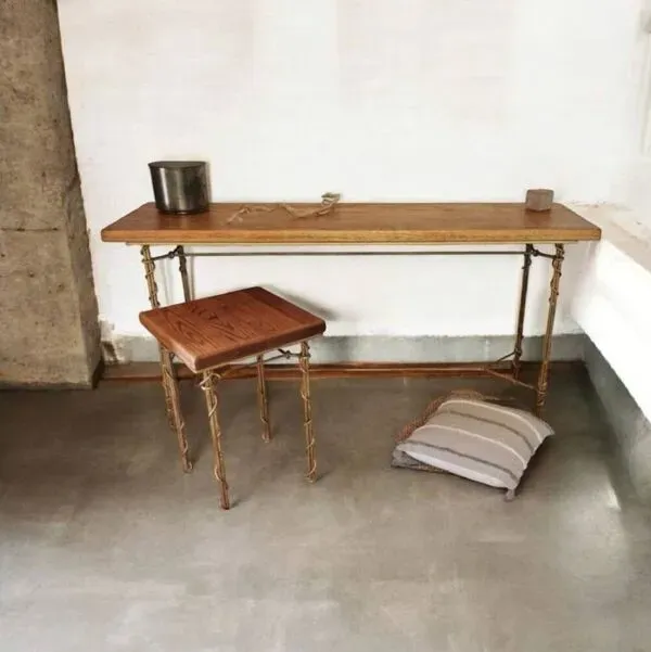 Illustration numéro 5 du produit Table d'appoint en fer forgé imitation lierre