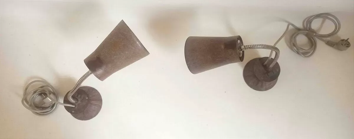 Illustration numéro 5 du produit Paire de lampes articulées industrielles Armelec Années 50