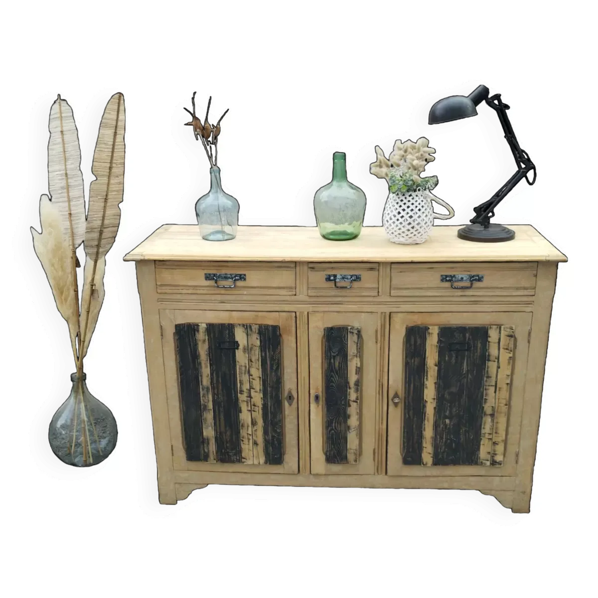 Illustration numéro 5 du produit Buffet Bois 3 portes / Meuble Esprit Atelier