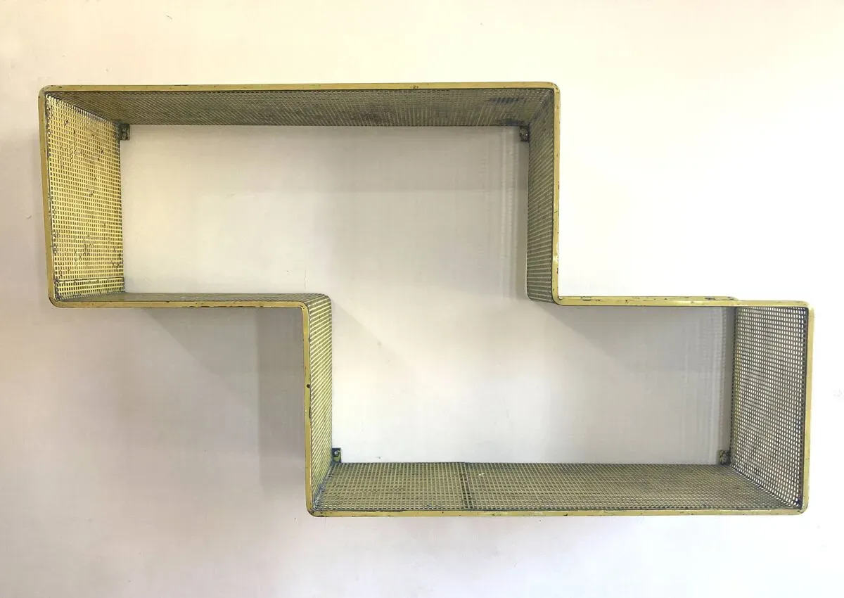 Illustration numéro 5 du produit Etagère « Dedal » Mathieu Matégot / vintage 1950 / Jaune