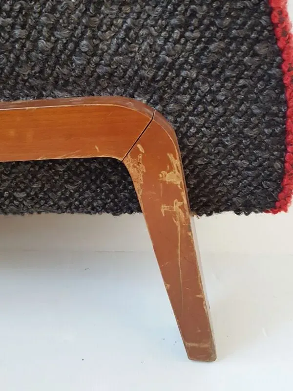 Illustration numéro 5 du produit Fauteuil club en laine 1950