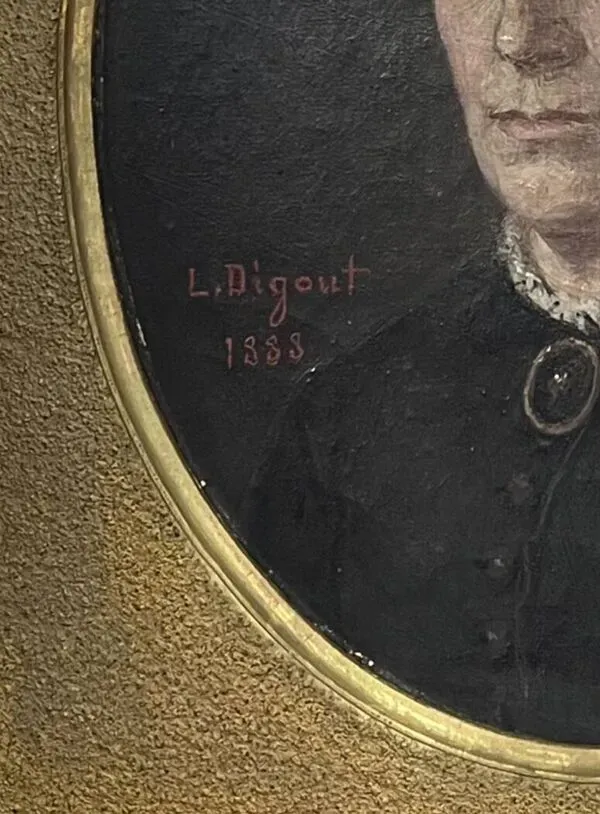 Illustration numéro 5 du produit Portrait, huile sur toile femme signé Louis Joseph Digout, XIXème s.