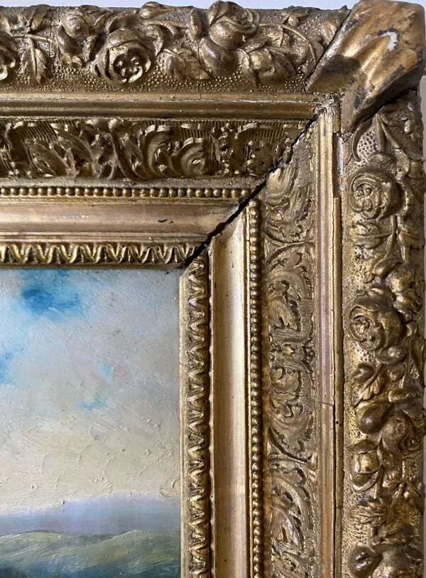 Illustration numéro 5 du produit Tableaux hsp xix° barbizon ''paysage animé'' + cadre