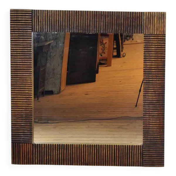 Illustration numéro 5 du produit Miroir brutaliste en chêne, années 1970